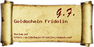 Goldschein Fridolin névjegykártya